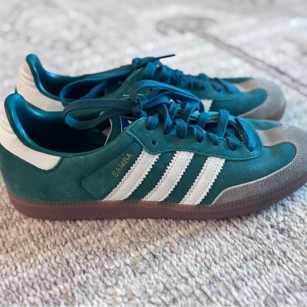 Brand New! Adidas Samba Classic Shoes - Green and White